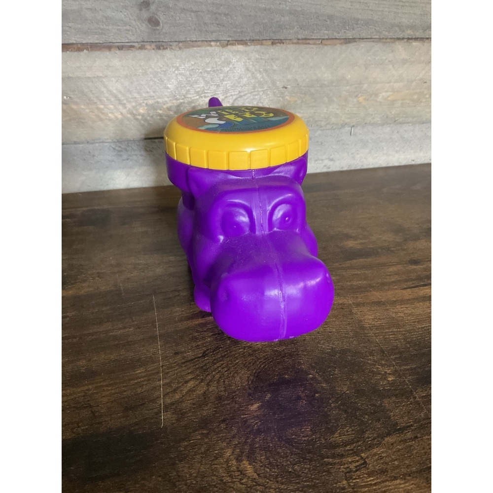 Vintage 2003 Guateplast WILD SIP Purple Hippo Toddler Covered Straw Drink Cup